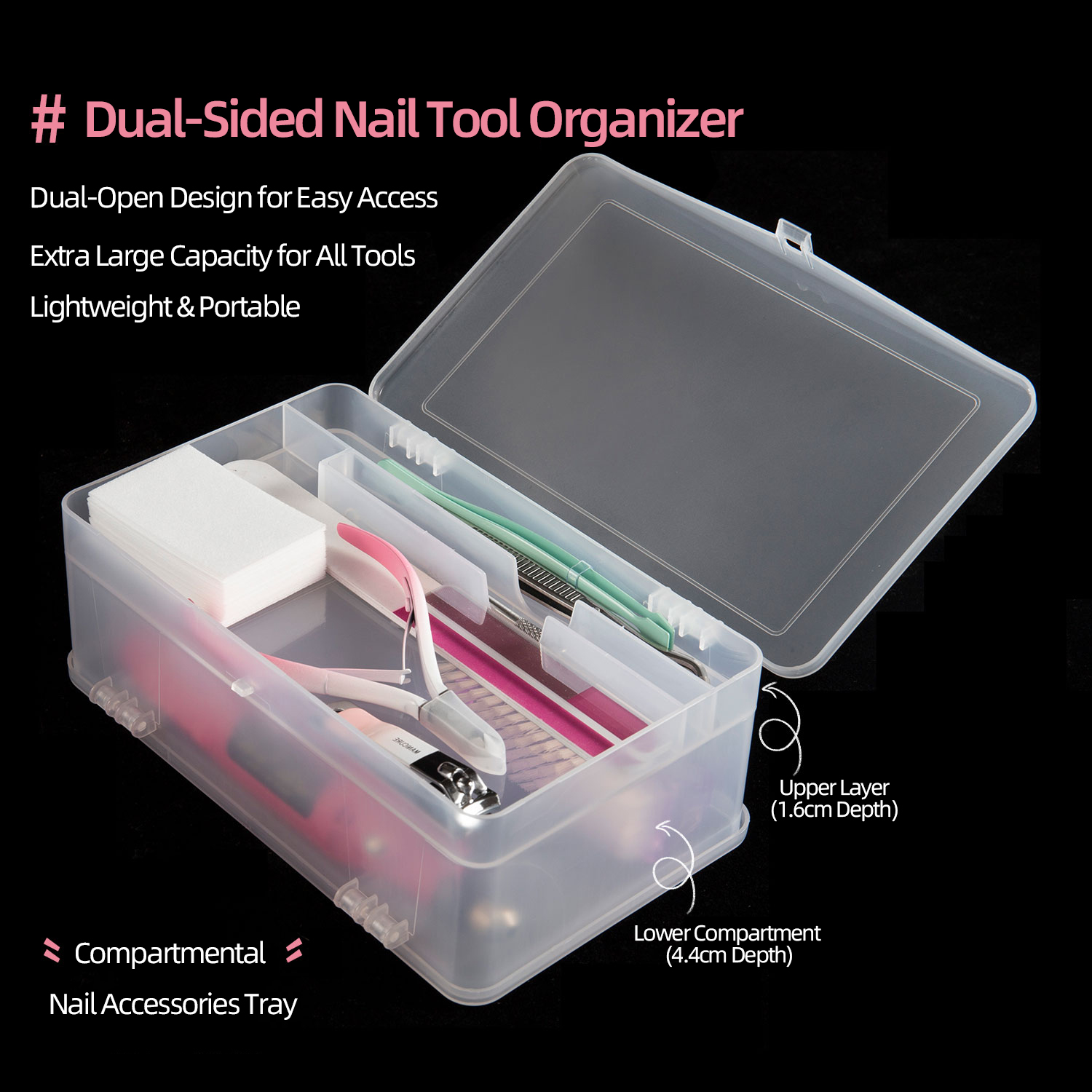 Nail Art Kaki - Caja de almacenamiento de Pp de