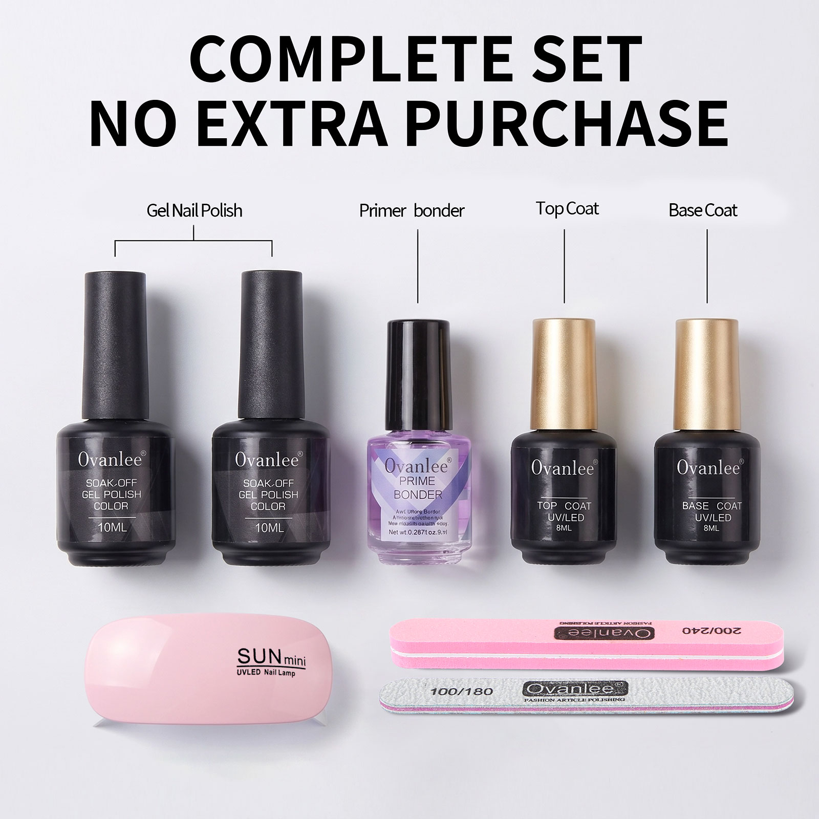 Gel Top Coat - Kit de Esmalte de Uñas en