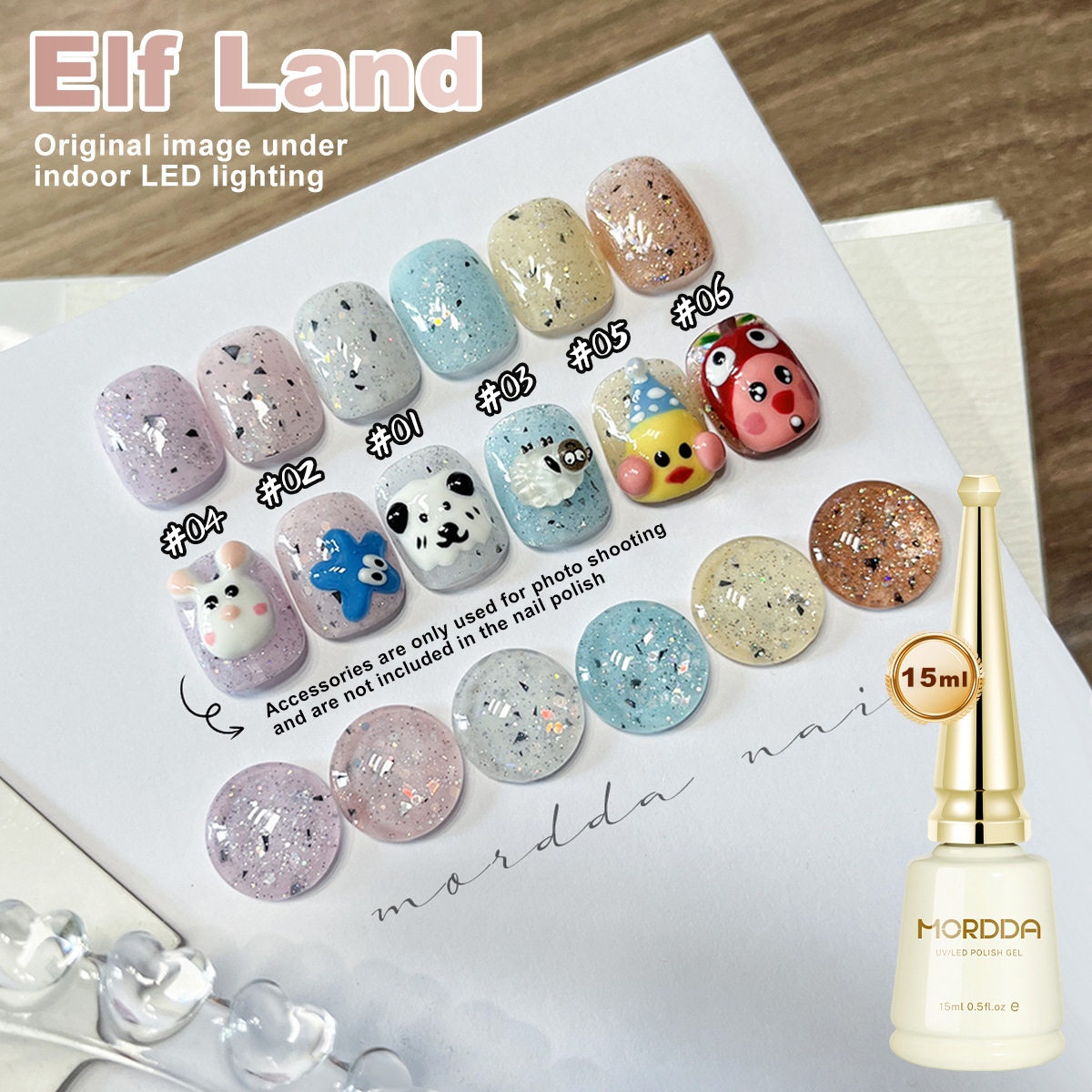 Nail Art Rainbow - 6 colores, 15 ml, esmalte de