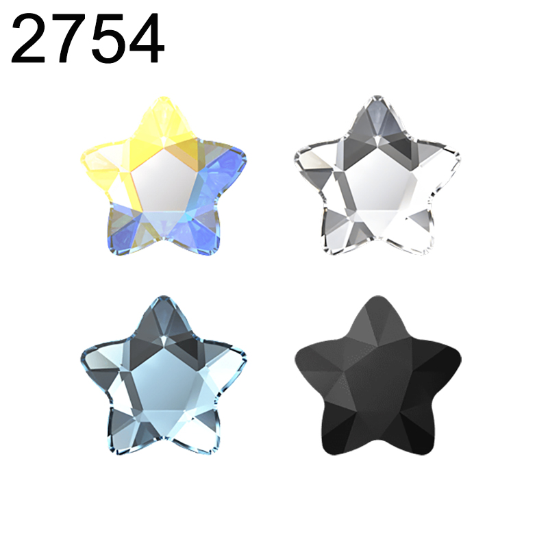 Rhinestone Nail Gem - Genuino 2754 estrella flor parte posterior