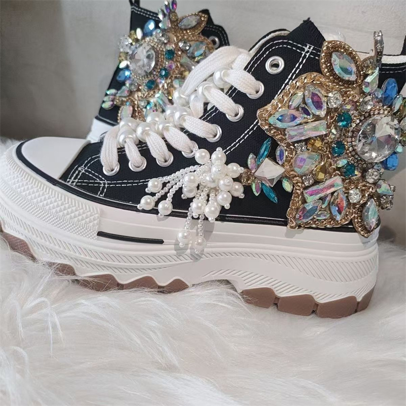 Zapatos de lona con flecos y d - Rhinestone Nail Gem reseña y precio