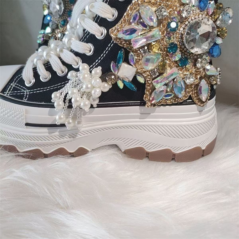 Zapatos de lona con flecos y d - Rhinestone Nail Gem reseña y precio