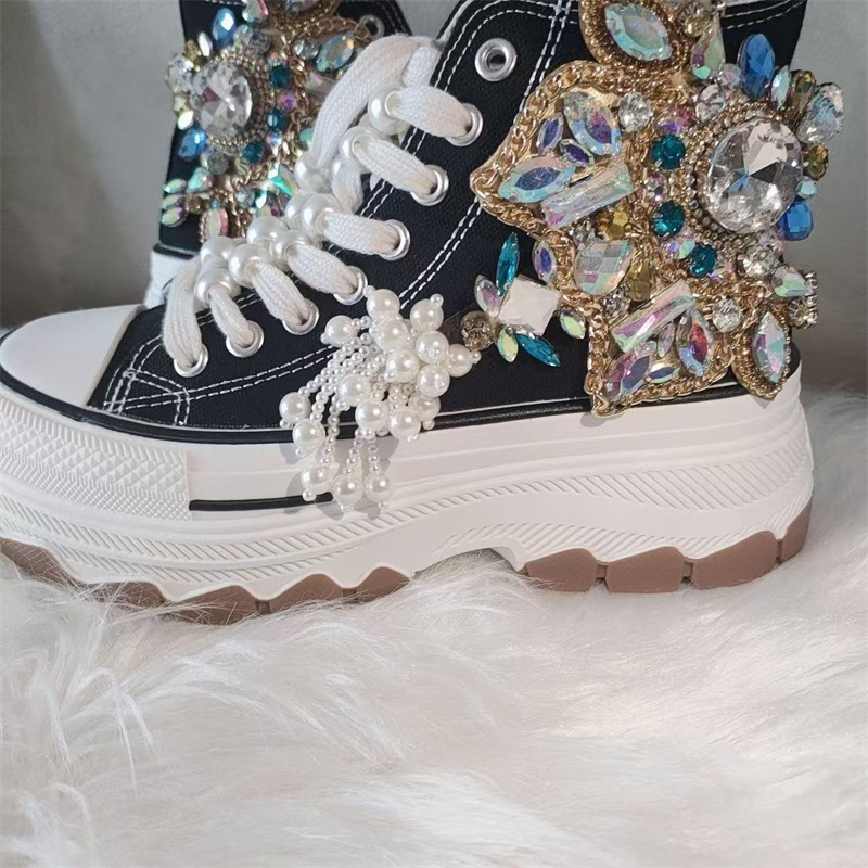 Zapatos de lona con flecos y d - Rhinestone Nail Gem reseña y precio