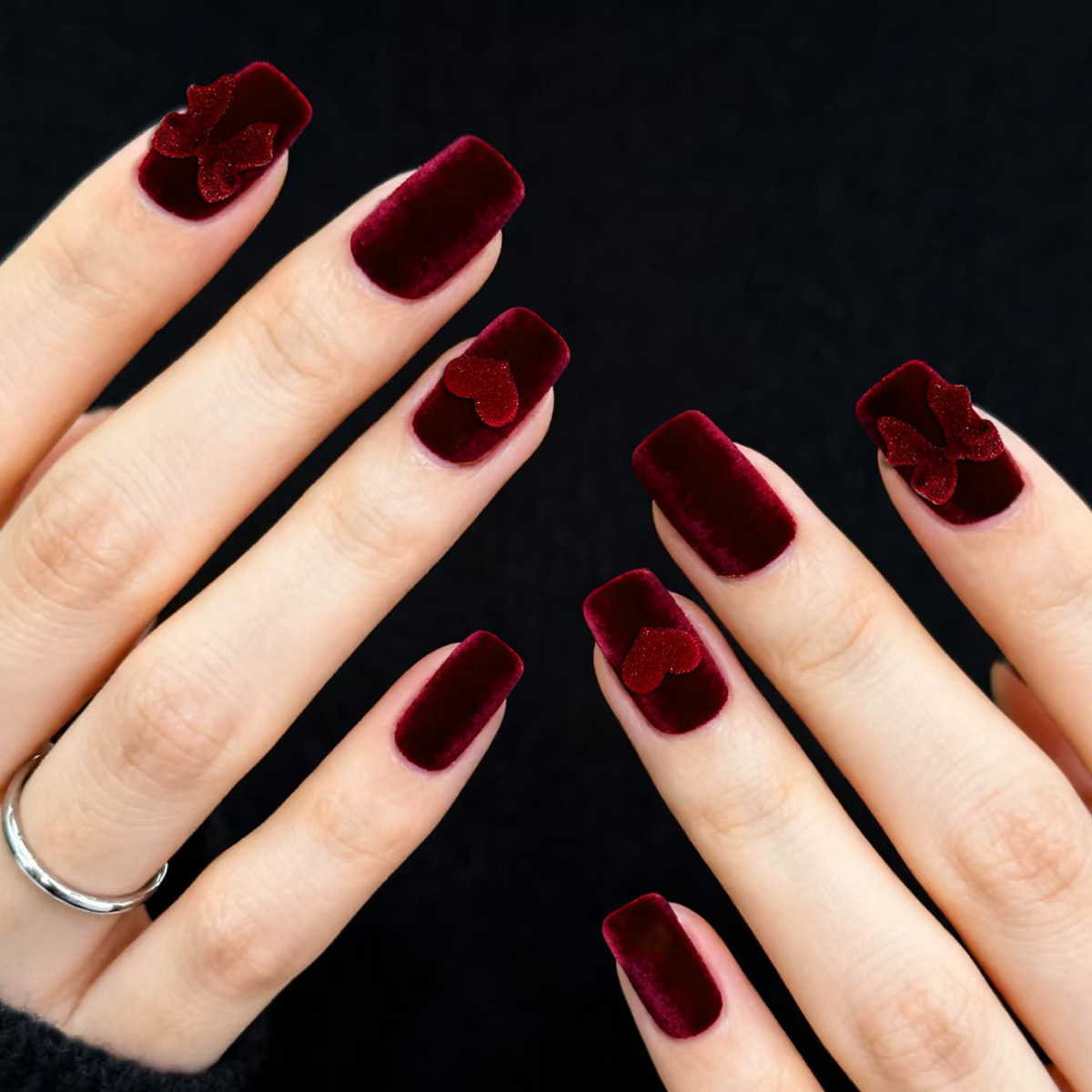 24 Uñas Postizas Color Vino Ti - Nail Art Red Wine reseña y precio