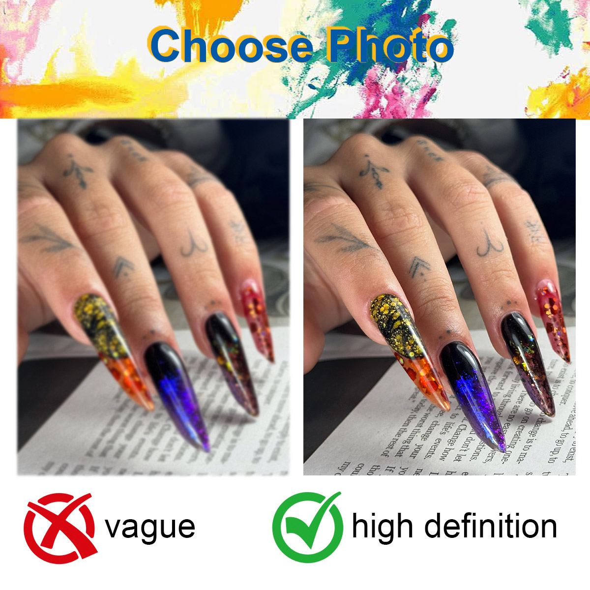 Foto personalizada 1 Uds lienz - Nail Art Foto reseña y precio