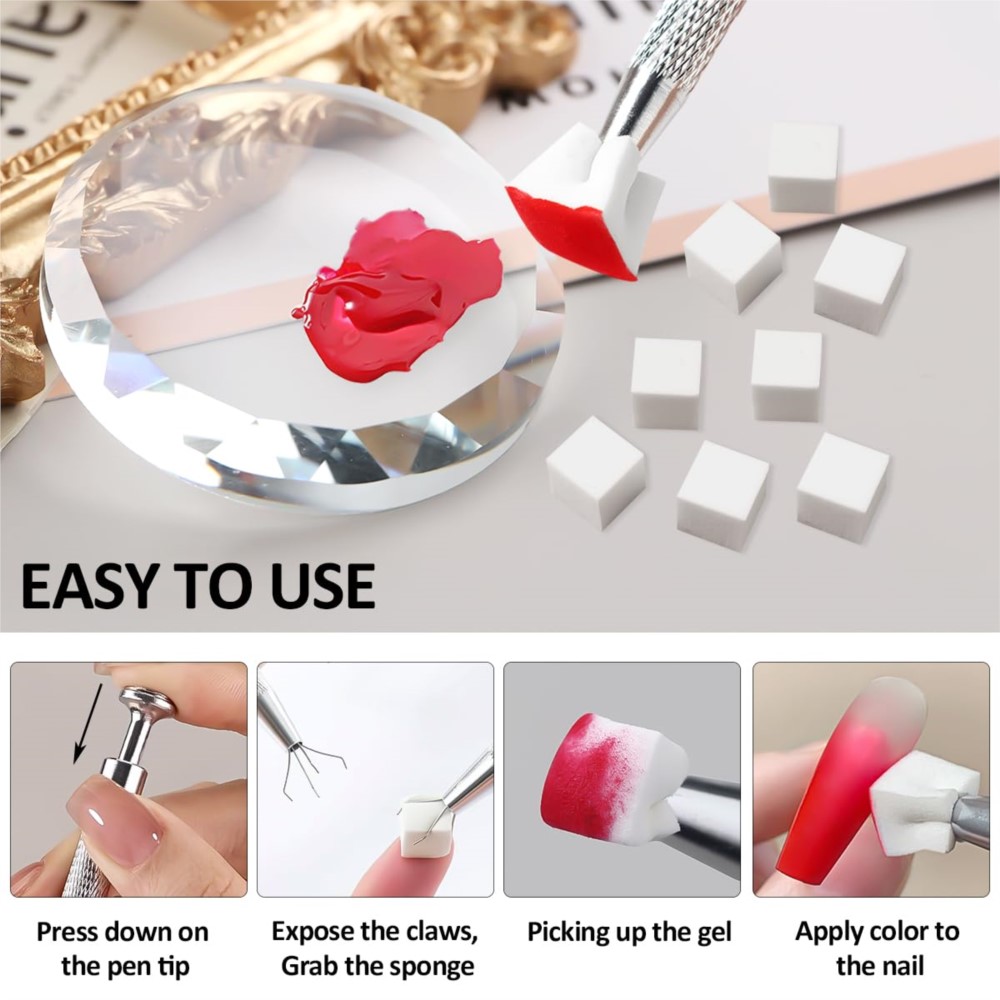 Mini esponja blanca para uñas  - Nail Art Pinterest reseña y precio