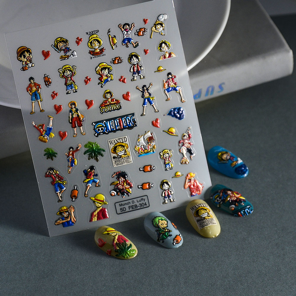 1PCS 5D One Piece Pegatinas pa - Nail Art Zoro One Piece reseña y precio