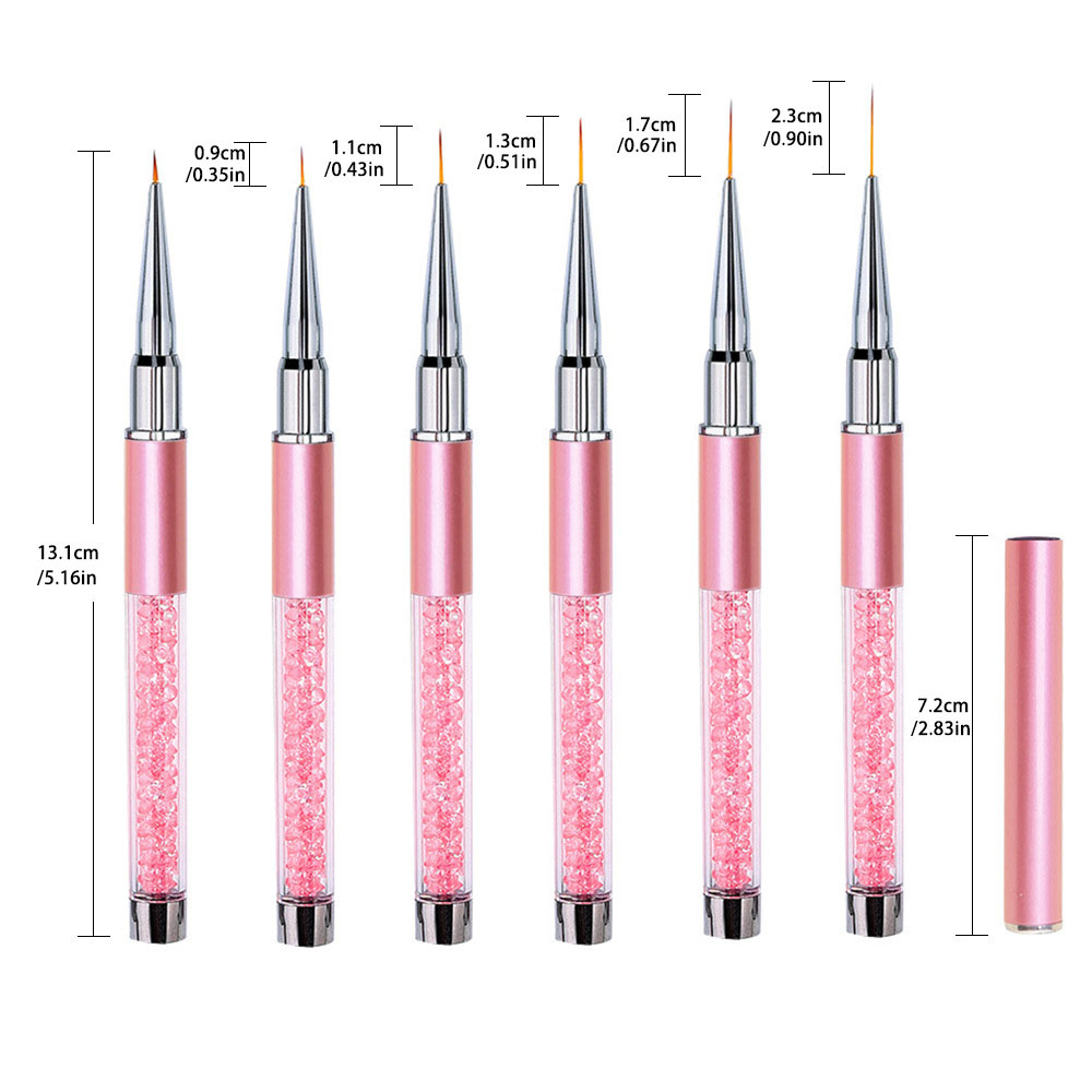 Juego de 6 Pinceles de Acrílic - Nail Art Kaki reseña y precio