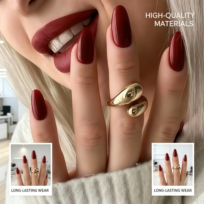 Uñas postizas de color rojo vi - Nail Art Red Wine reseña y precio