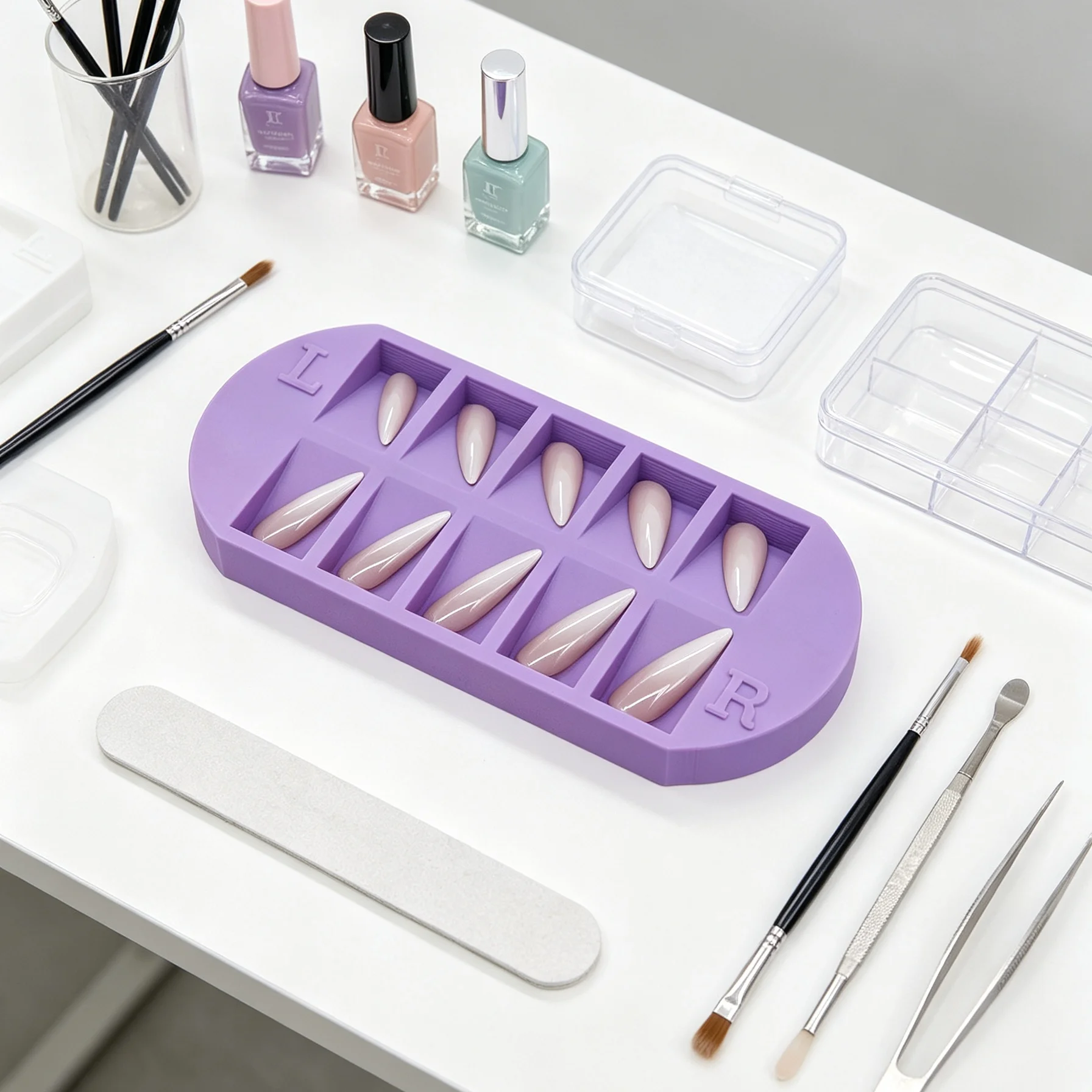 Bandeja organizadora de puntas - Nail Art Kaki reseña y precio