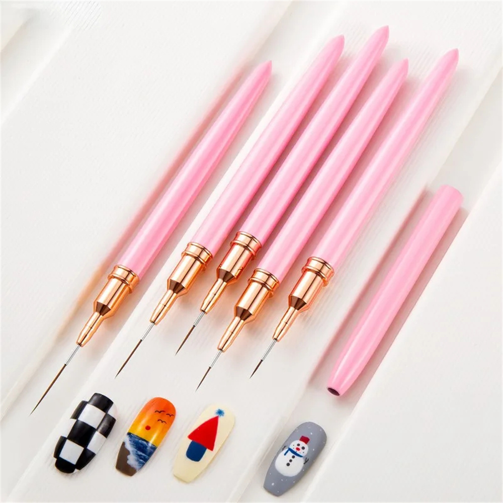 Juego de 5 pinceles delineador - Nail Art Kaki reseña y precio
