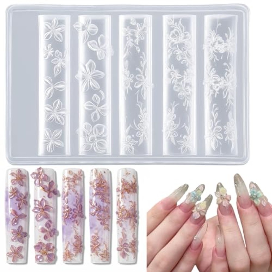 Molde de Uñas 3D con Flores, M - Nail Art Elegant reseña y precio