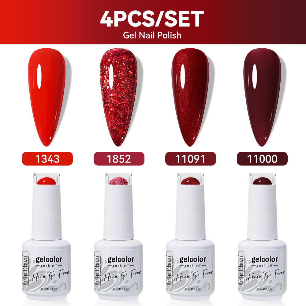 Arte Clavo 4 piezas/Set Esmalt - Nail Art Red Wine reseña y precio